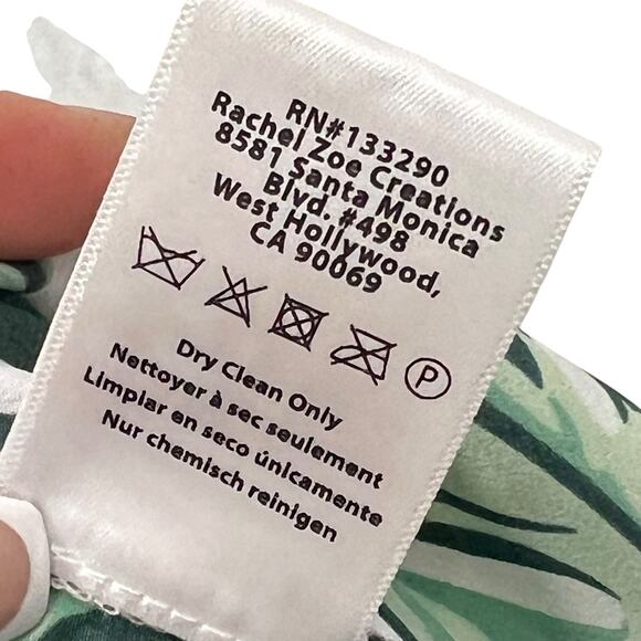 Rachel Zoe Swim Coverup Duster Green White Tropical Palm Print One Size - Picture 11 of 12